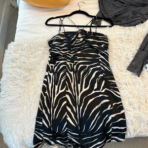 Zebra Print Strappy Dress
